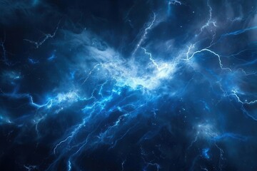Fototapeta premium Electric Blue Storm. Abstract lighting concept