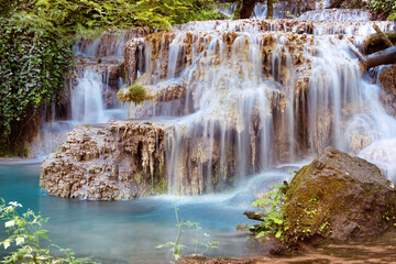 Turquoise water of Krushuna waterfalls, Bulgaria