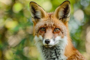 Fototapeta premium Native British female red fox portrait in spring.