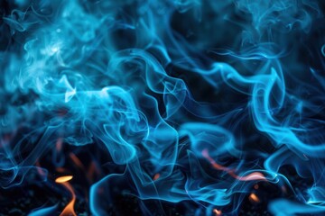 Obraz premium Intense Blue Flames. Abstract fire background concept