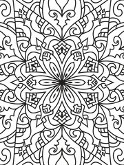 Black and white Mandala illustration Hand drawn outline Mandala. Mandalas for coloring page