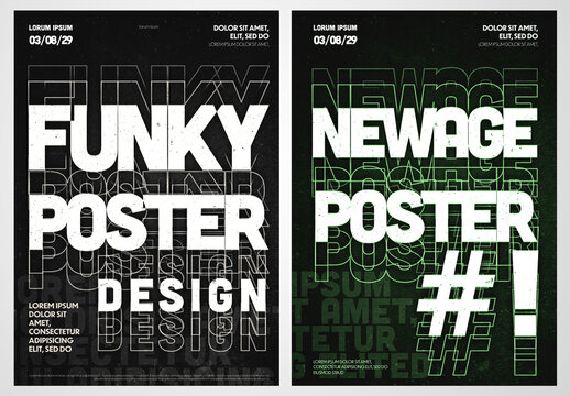 Repeating retro text typography poster design