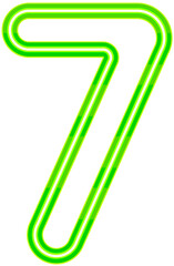 Obraz premium Vector bright green neon light number typography design-7