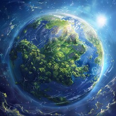 Sustainable Earth with Renewable Energy in Cosmic Setting