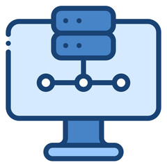 database storage on computer monitor screen icon
