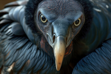 California condor staring with intense gaze