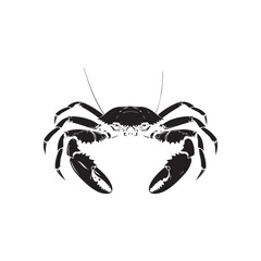 Weaver Crustacean silhouette black and white (Crab)