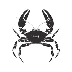 Weaver Crustacean silhouette black and white (Crab)