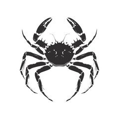 Weaver Crustacean silhouette black and white (Crab)