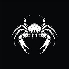 Weaver Crustacean silhouette black and white (Crab)