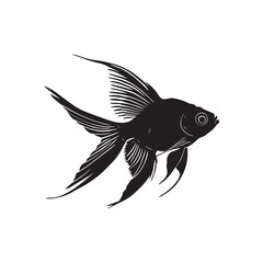 Weaver Crustacean silhouette black and white _Fish