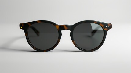 High-quality sunglasses mockup, set against a clean white background, detailed view of the frame and lenses, ideal for commercial use