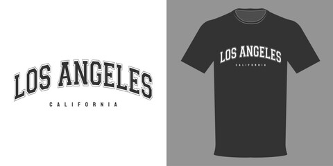 Vector illustration of T-shirt LOS ANGELES, CALIFORNIA top quality streetwear, urban collection.Women's fashion. Vintage print sweatshirt. Typographic template for printing on clothing