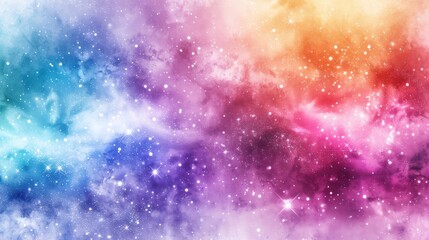 Fototapeta premium Stars and rockets in a colorful watercolor painting focus on creativity, vibrant, futuristic, manipulation, starry night