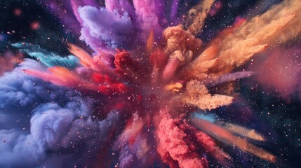 explosion of colored powder