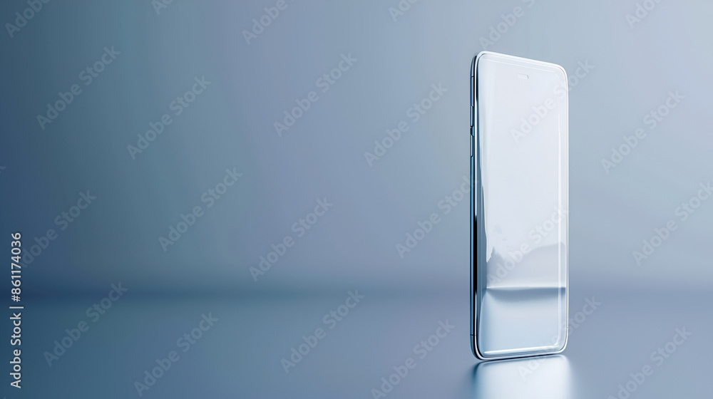 Poster isolated smartphone with blank screen on white background. 3d rendering,smartphone with blank white 