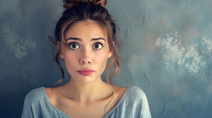 Captivating Portrait of a Woman Displaying Emotional Confusion and Contemplation