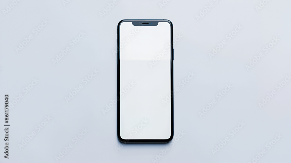Poster mobile smart phone on white background technology,isolated smartphone with blank screen on white bac