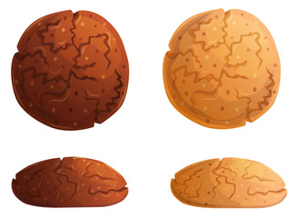 Chocolate and classic traditional handmade set of cookies view in front and frame above.