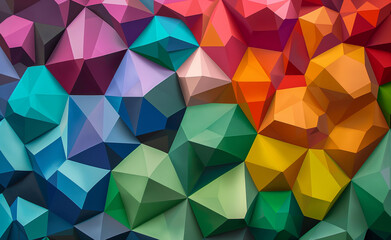 Fototapeta premium Abstract 3D geometric shapes in vibrant colors.