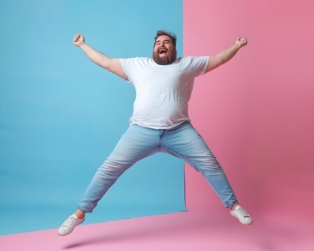 Overweight Individual Joyfully Participating in Lively Dance Class Showcasing Movement and Wellness