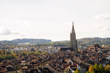 Panoramic view of a Swiss capitol city Bern