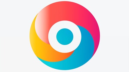 Colorful Circle Logo with Gradient Swirl and Abstract Design