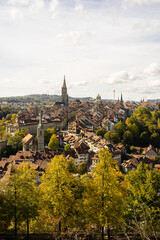 Panoramic view of a Swiss capitol city Bern