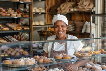 Smiling Baker Woman in a Bakery