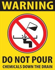 Do not pour chemicals down to the drain notice vector.eps