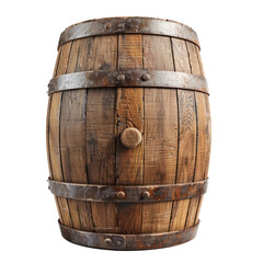 Obraz premium old oak barrel aging whiskey, showcasing the intricate wood grain and rustic charm