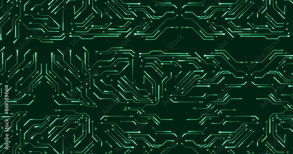 Wall mural futurist movement of green matrix digital glow vertical and horizontal lines like electronic circuit