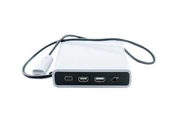 Smartphone charger with USB cable isolated on transparent background