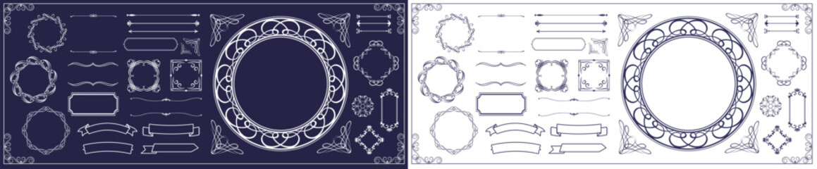 高級感のあるビンテージ調のフレームデザインセット
