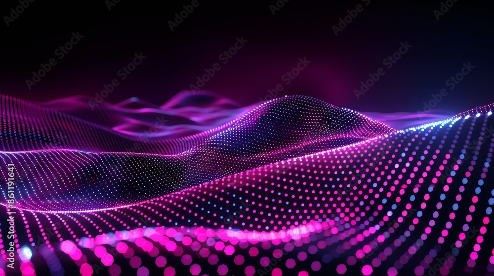 Poster synthwave wireframe net illustration. abstract digital background. retro futurist, retro wave cyber 