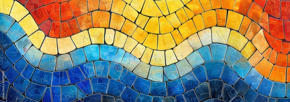 Aufkleber a geometric tile-based abstract background from stock ai