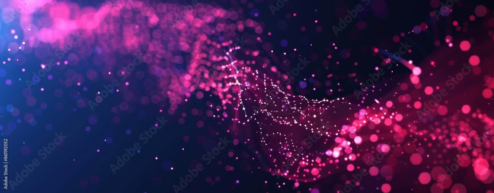 Poster connective mesh background banner illustration of abstract future technology lines and dots. digital