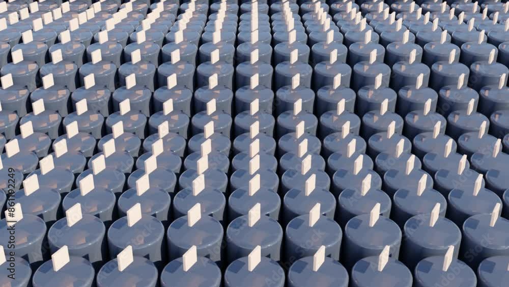 Aufkleber abstract 3d animation of square plates with dynamic waves on dark surface for modern geometric desig