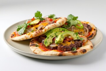 Gourmet Carne Asada Naan Pizza Bites with Melted Cheddar and Fresh Lime Juice