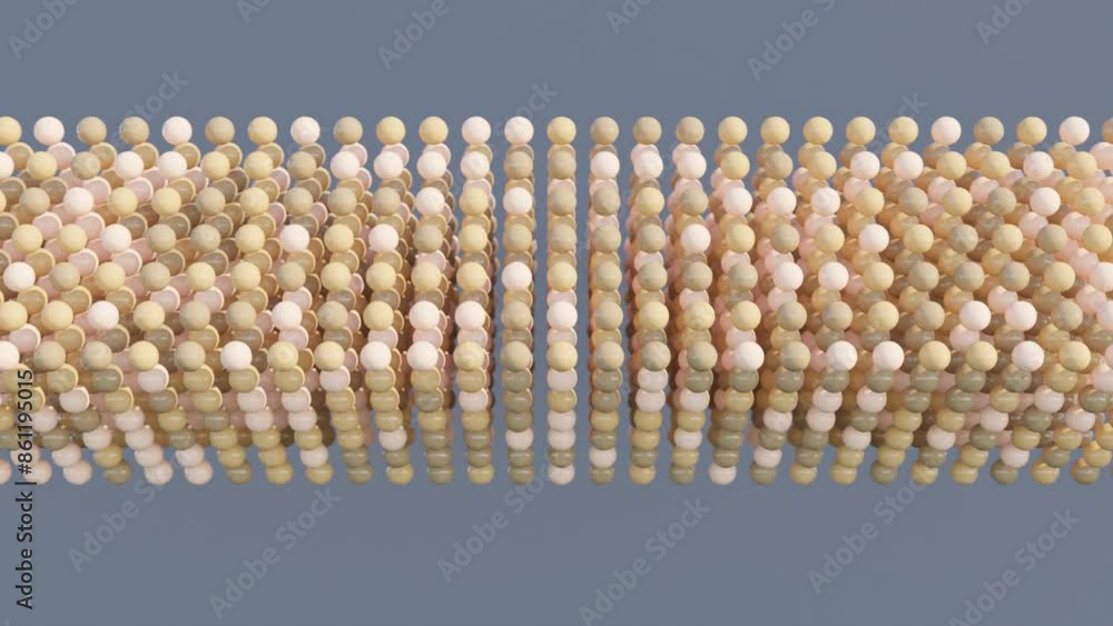 Aufkleber abstract 3d animation of wide line made of balls for modern geometric design and dynamic motion grap