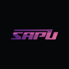 Brand Text Initial SAPU Geometric Modern Business Creative Logo