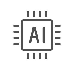 Artificial intelligence related icon outline and linear vector.	
