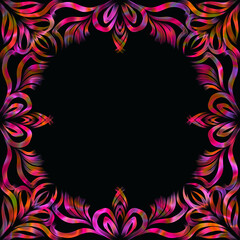 Rainbow Christmas frame on the black background