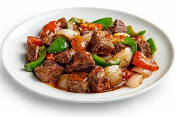 Fototapeta premium Symphonic Flavors in Tender Top Sirloin Cubes Carne Guisada