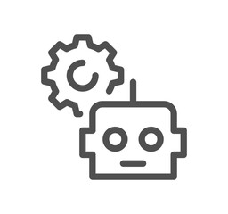 Artificial intelligence related icon outline and linear vector.	
