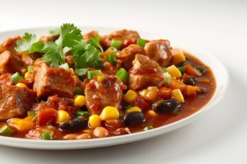 Fototapeta premium Juicy Pork Stew with a Touch of Whimsy and Nutty Texture