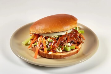 Carolina BBQ Sandwich with Slow-Cooked Boston Butt and Tangy Barbecue Sauce