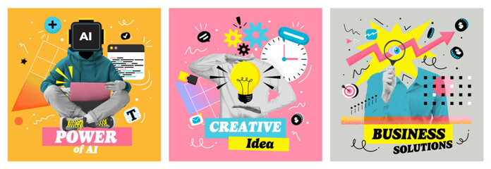 Collage poster design - Business Solutions