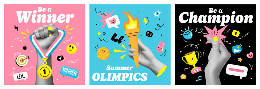 Collage poster design - Summer olimpics