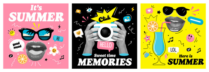 Collage poster design - Summer time